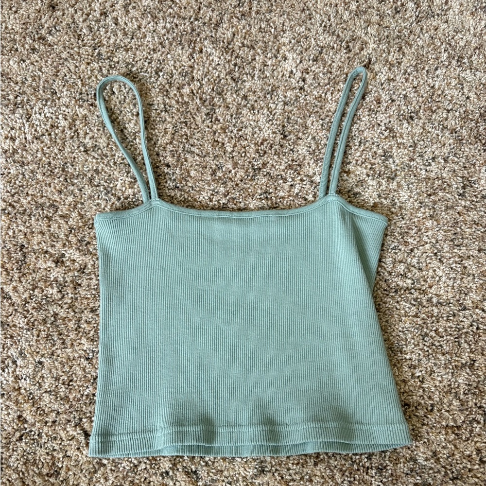 Green Ribbed tank Top